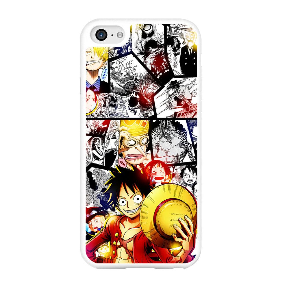 Luffy Comic Background iPhone 6 | 6s Case-Rubber / White (2D Case)-Xtracase