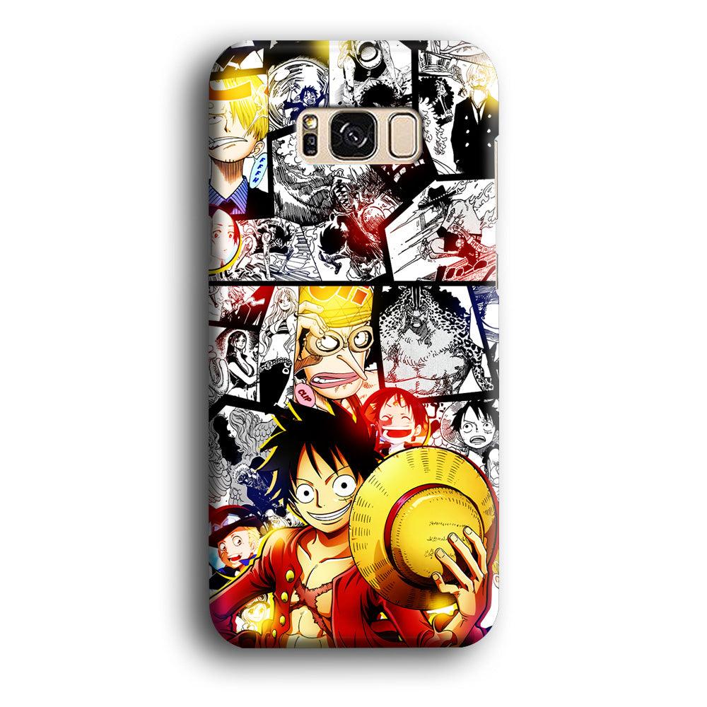 Luffy Comic Background Samsung Galaxy S8 Case-Plastic / Full Wrap (3D Case)-Xtracase