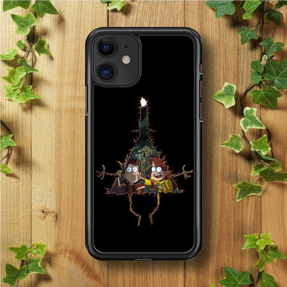 Mabel and Dipper Gravity Falls iPhone 11 Case-Rubber / Black (2D Case)-Xtracase