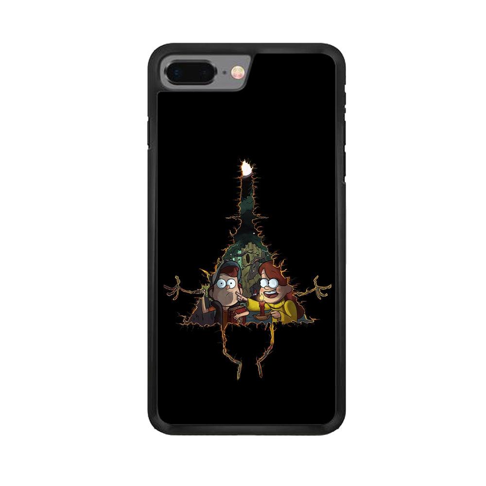 Mabel and Dipper Gravity Falls iPhone 8 Plus Case-Rubber / Black (2D Case)-Xtracase