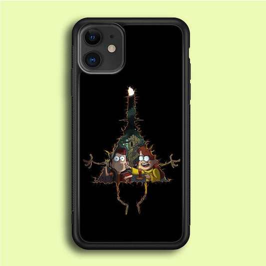 Mabel and Dipper Gravity Falls iPhone 12 Case-Rubber / Black (2D Case)-Xtracase