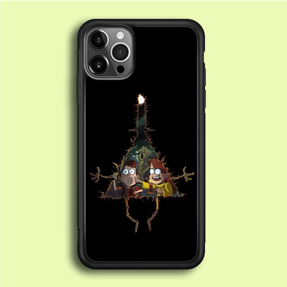 Mabel and Dipper Gravity Falls iPhone 12 Pro Max Case-Rubber / Black (2D Case)-Xtracase