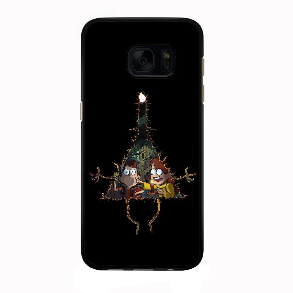 Mabel and Dipper Gravity Falls Samsung Galaxy S7 Edge Case-Rubber / Black (2D Case)-Xtracase