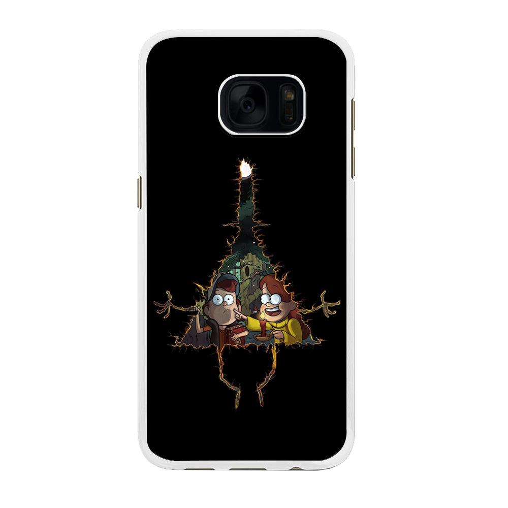 Mabel and Dipper Gravity Falls Samsung Galaxy S7 Edge Case-Rubber / White (2D Case)-Xtracase