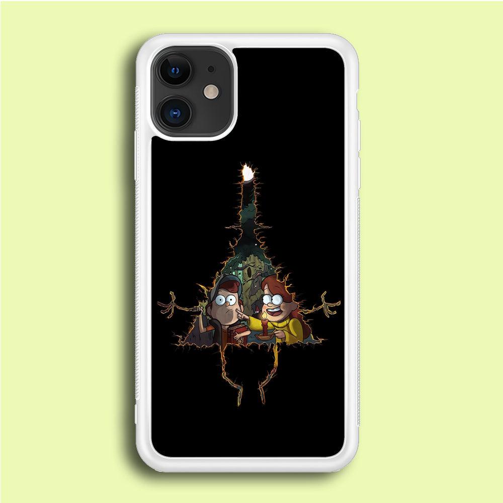 Mabel and Dipper Gravity Falls iPhone 12 Case-Rubber / White (2D Case)-Xtracase