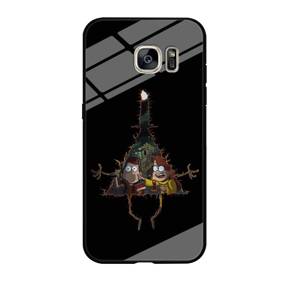 Mabel and Dipper Gravity Falls Samsung Galaxy S7 Edge Case-Tempered Glass Case-Xtracase