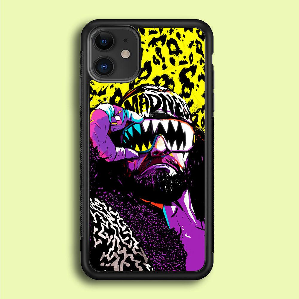 Macho Man Randy Savage iPhone 12 Case-Rubber / Black (2D Case)-Xtracase