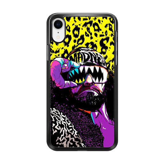Macho Man Randy Savage iPhone XR Case-Rubber / Black (2D Case)-Xtracase