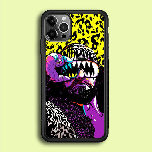 Macho Man Randy Savage iPhone 12 Pro Max Case-Rubber / Black (2D Case)-Xtracase