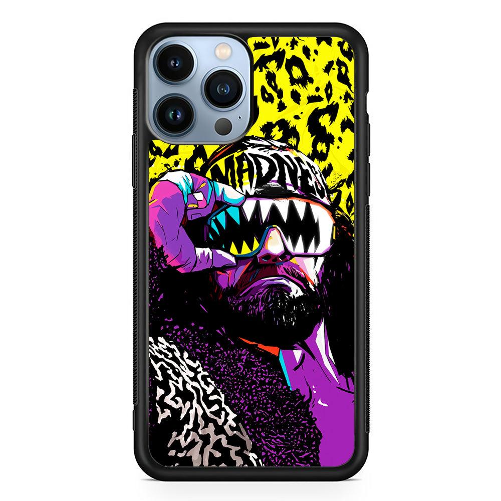Macho Man Randy Savage iPhone 13 Pro Max Case-Rubber / Black (2D Case)-Xtracase