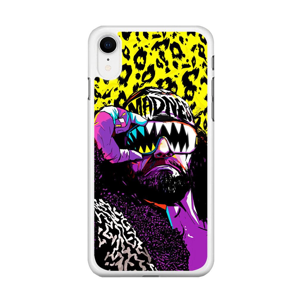 Macho Man Randy Savage iPhone XR Case-Rubber / White (2D Case)-Xtracase