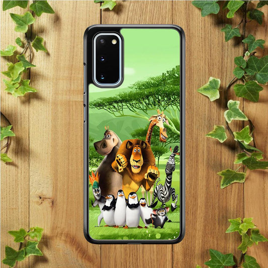 Madagascar Family Samsung Galaxy S20 Case-Rubber / White (2D Case)-Xtracase