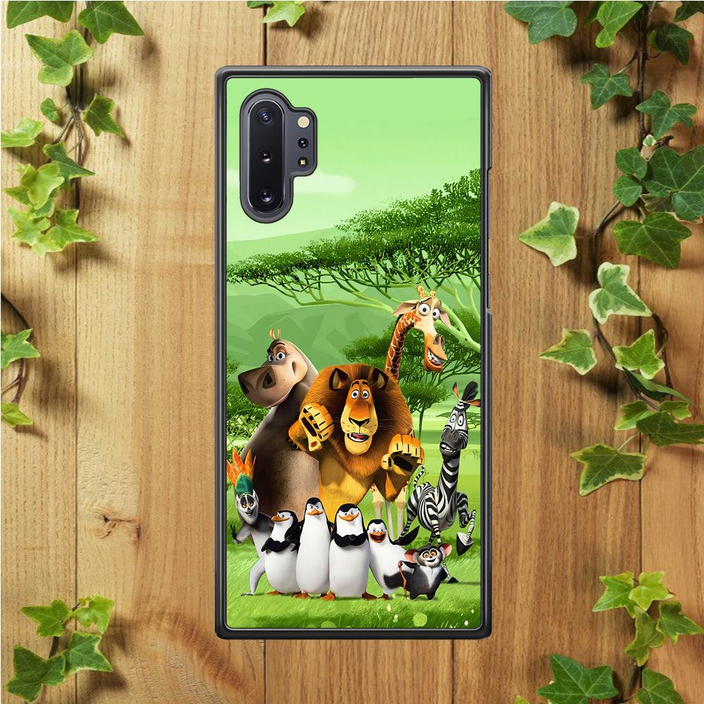 Madagascar Family Samsung Galaxy Note 10 Plus Case-Rubber / Black (2D Case)-Xtracase