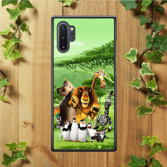 Madagascar Family Samsung Galaxy Note 10 Plus Case-Rubber / Black (2D Case)-Xtracase