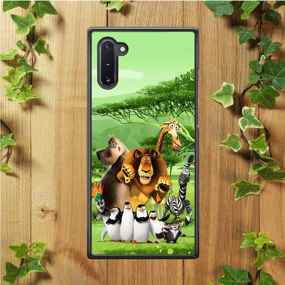 Madagascar Family Samsung Galaxy Note 10 Case-Rubber / Black (2D Case)-Xtracase