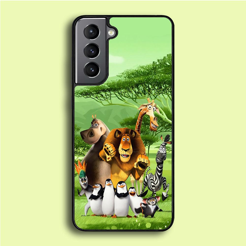 Madagascar Family Samsung Galaxy S21 Plus Case-Rubber / Black (2D Case)-Xtracase