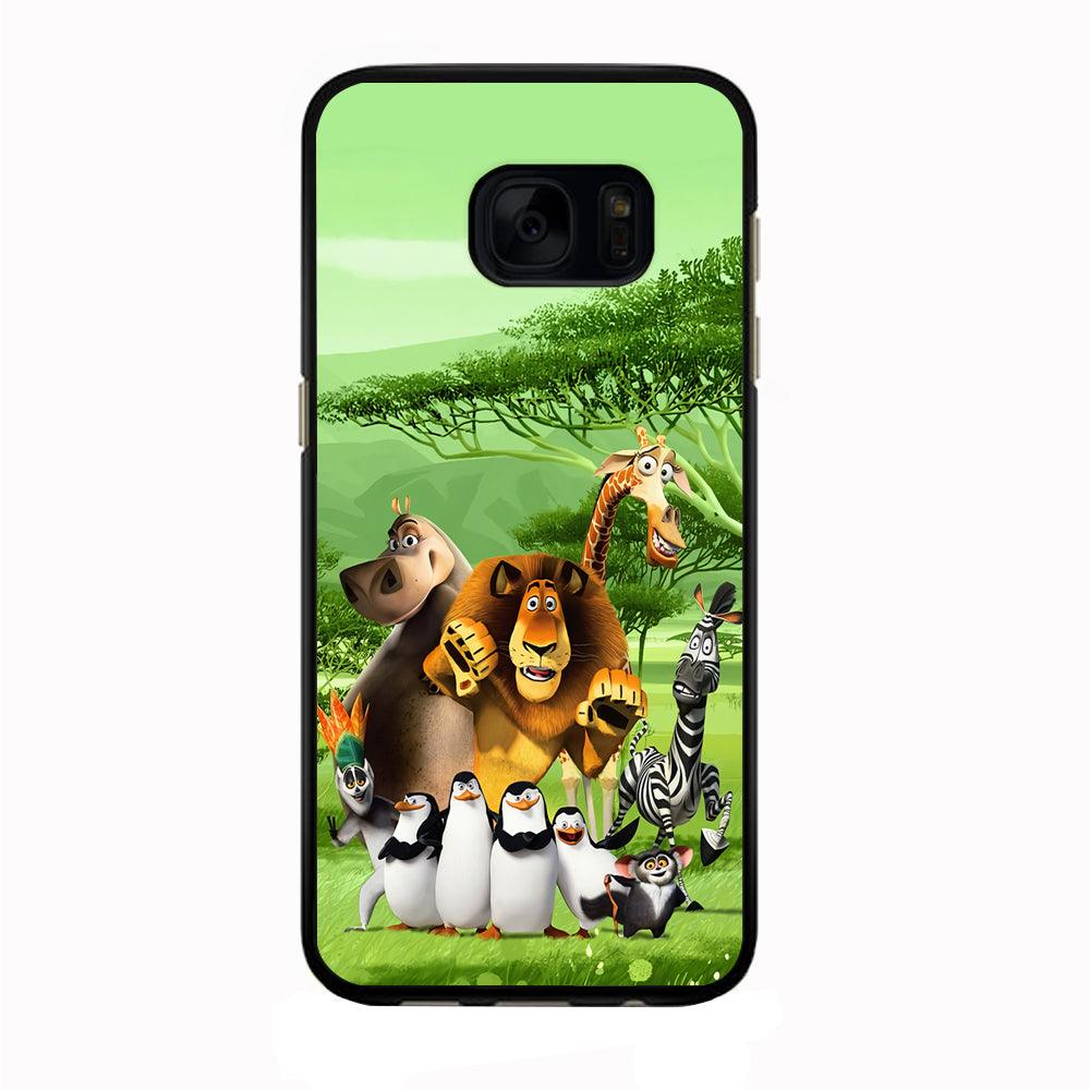 Madagascar Family Samsung Galaxy S7 Edge Case-Rubber / Black (2D Case)-Xtracase
