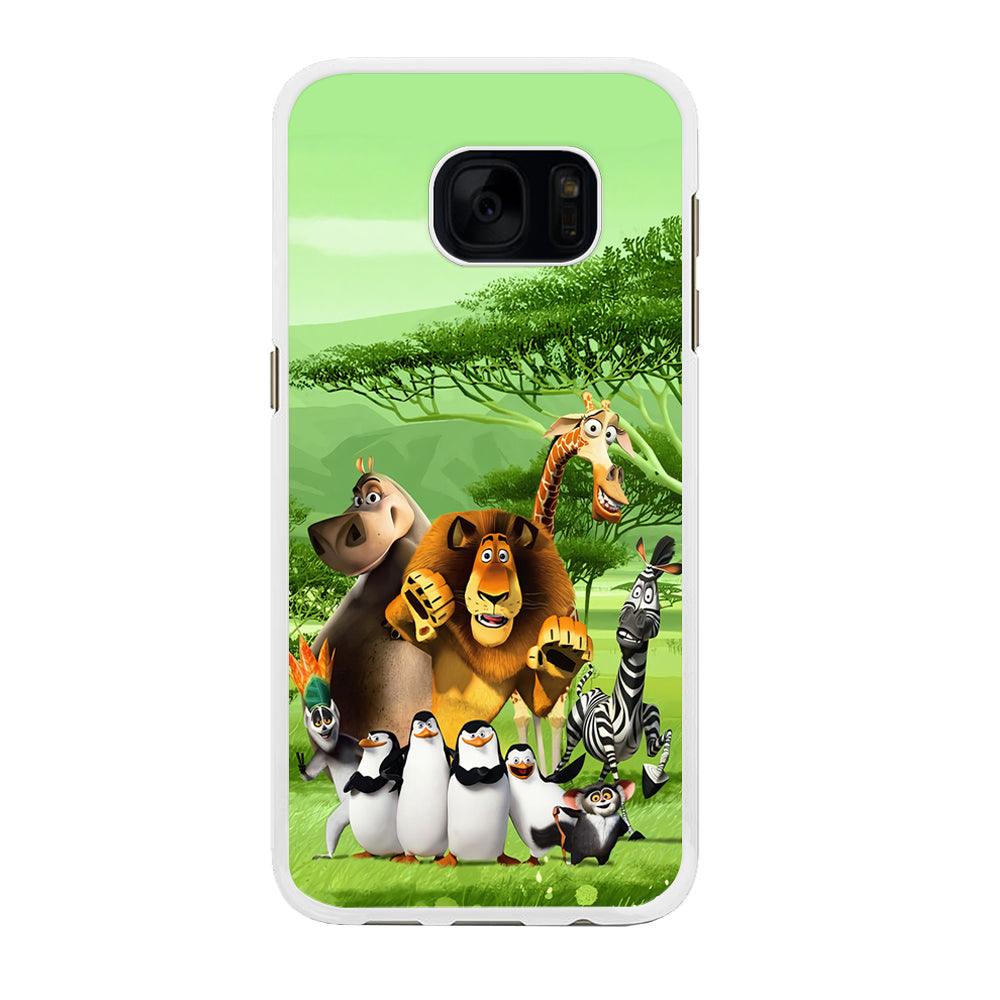 Madagascar Family Samsung Galaxy S7 Edge Case-Rubber / White (2D Case)-Xtracase
