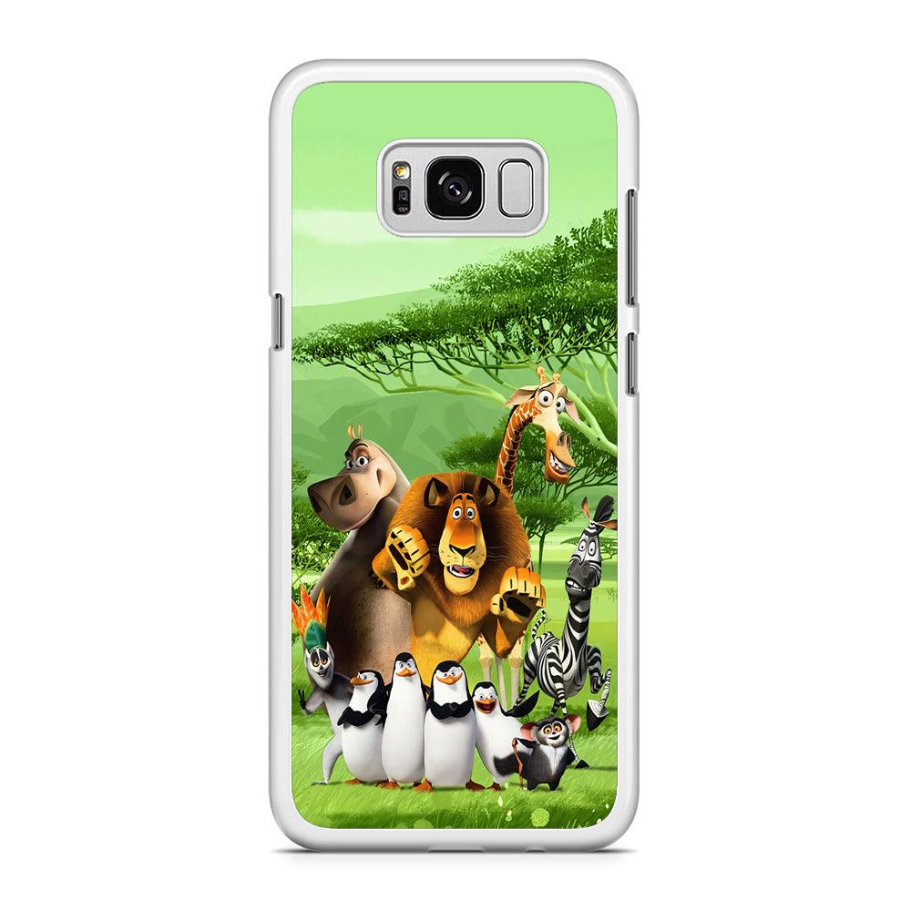 Madagascar Family Samsung Galaxy S8 Case-Rubber / White (2D Case)-Xtracase