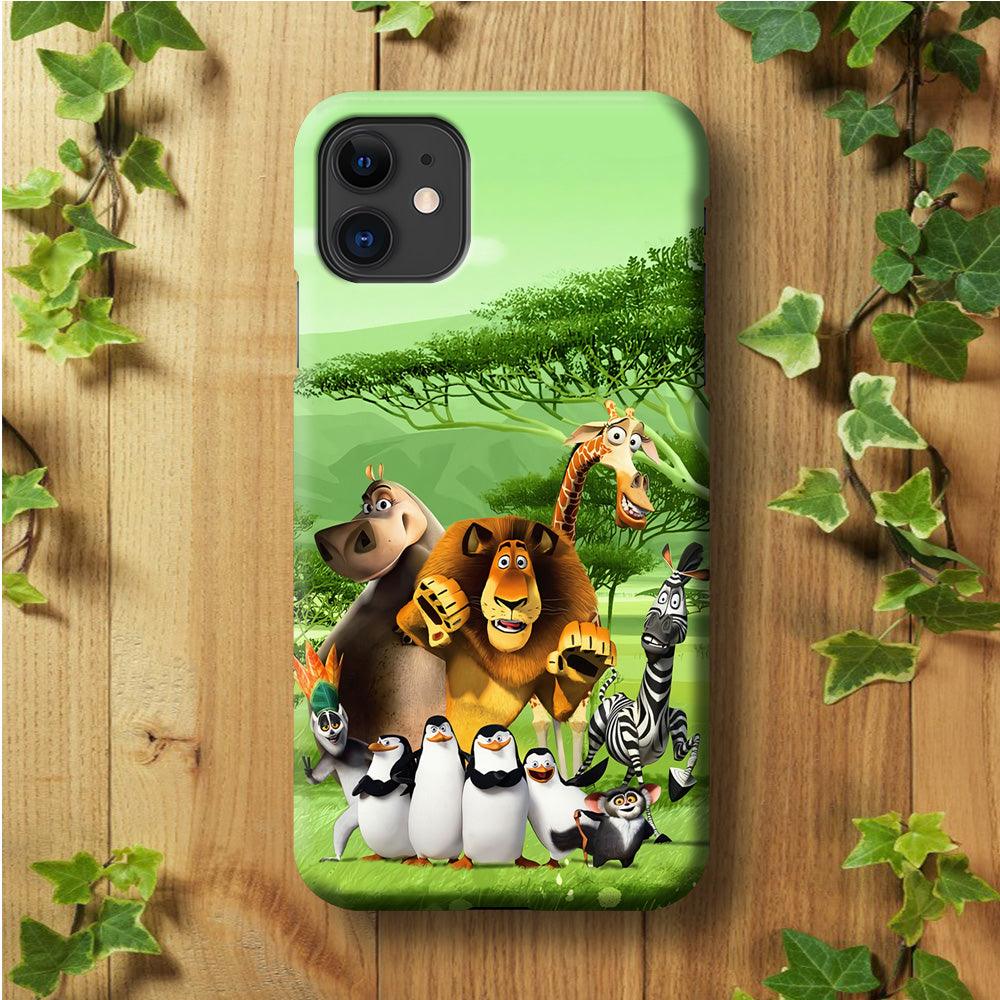 Madagascar Family iPhone 11 Case-Plastic / Full Wrap (3D Case)-Xtracase