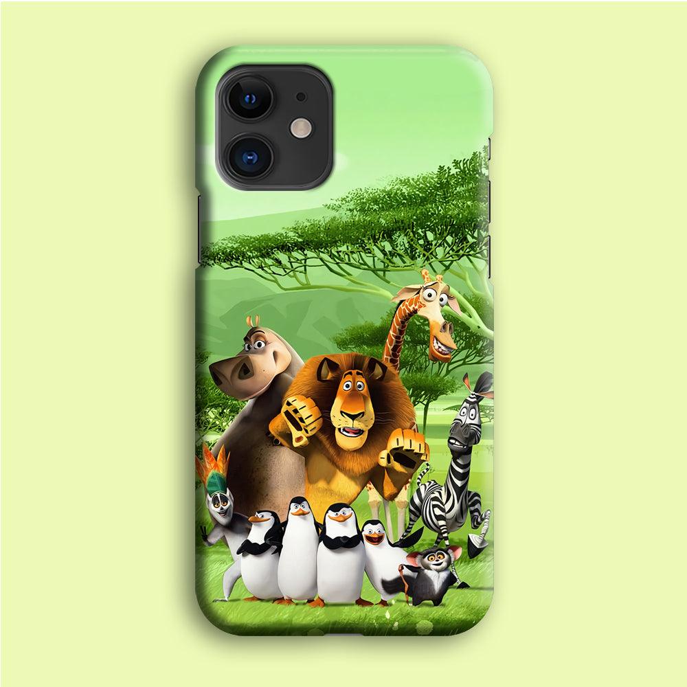 Madagascar Family iPhone 12 Mini Case-Plastic / Full Wrap (3D Case)-Xtracase