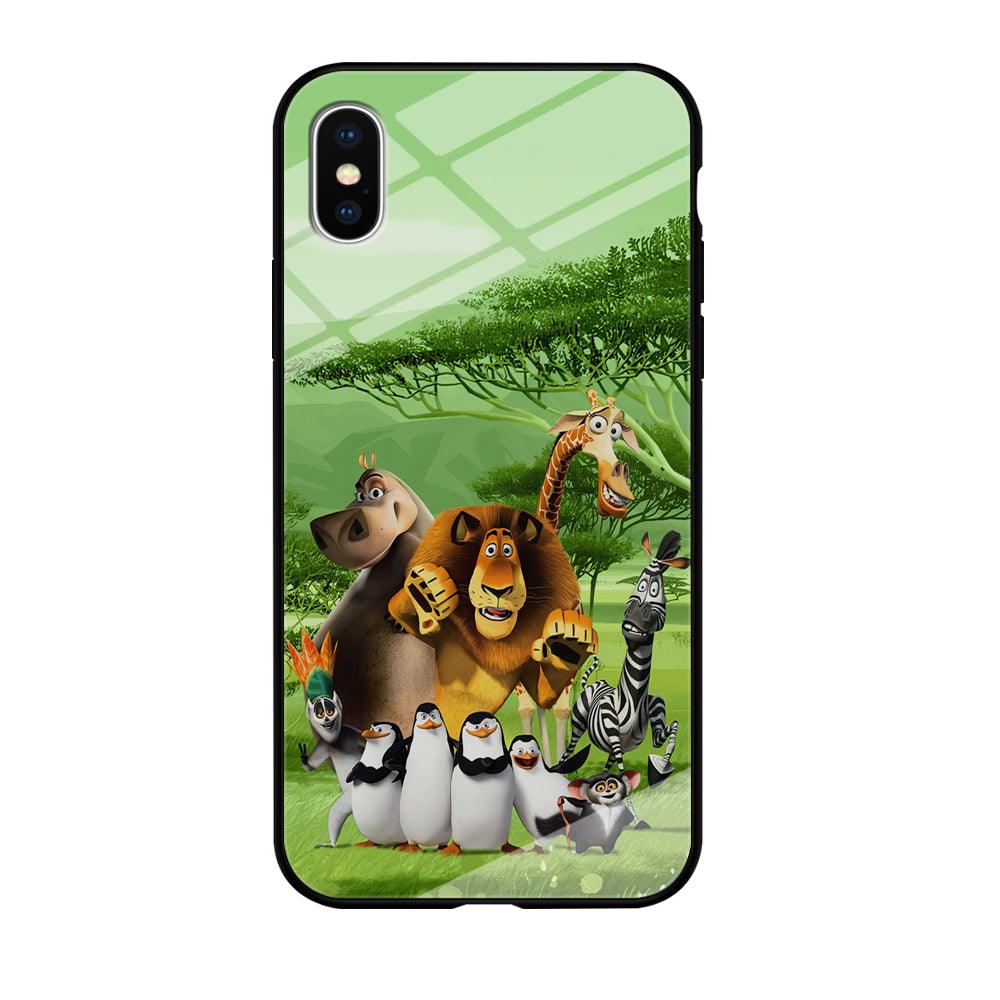 Madagascar Family iPhone Xs Case-Tempered Glass Case-Xtracase