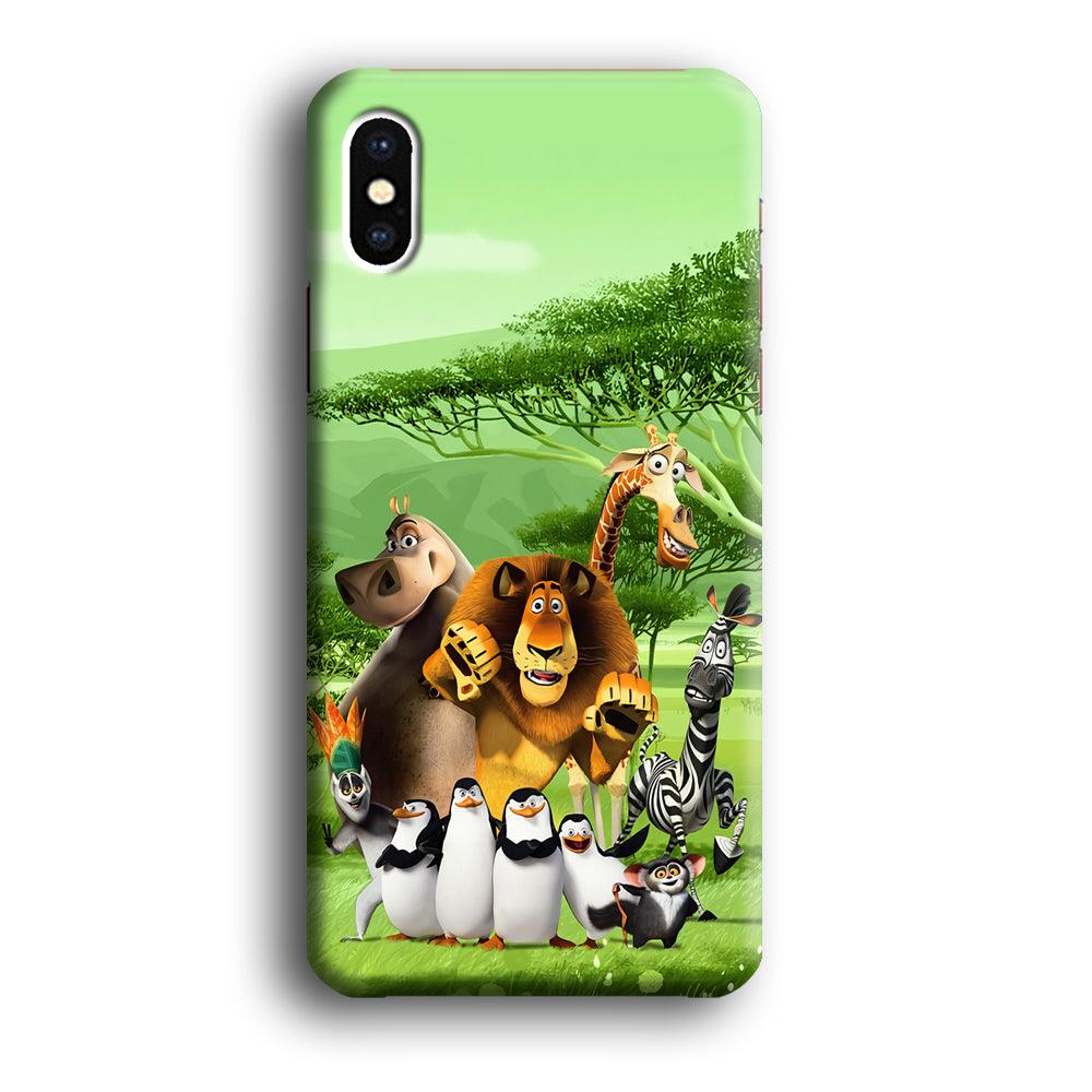 Madagascar Family iPhone Xs Max Case-Plastic / Full Wrap (3D Case)-Xtracase