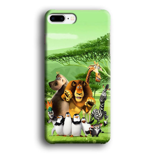 Madagascar Family iPhone 8 Plus Case-Plastic / Full Wrap (3D Case)-Xtracase
