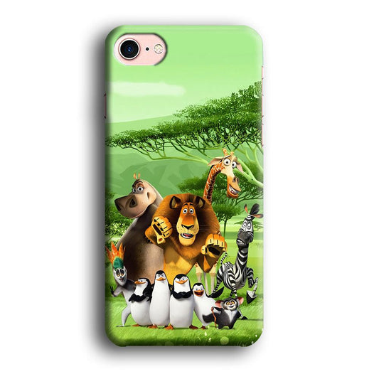 Madagascar Family iPhone 8 Case-Plastic / Full Wrap (3D Case)-Xtracase