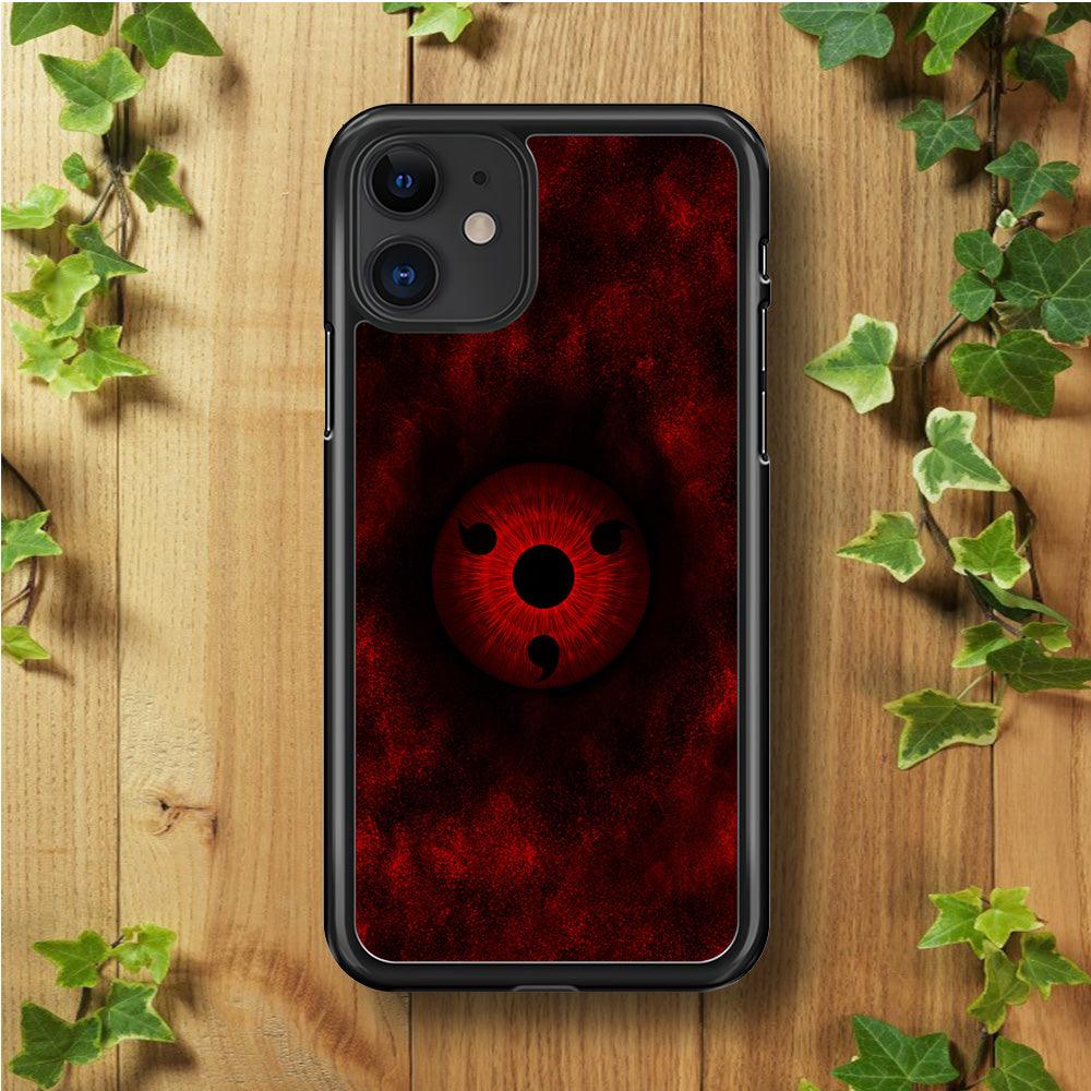 Mangekyou Sharingan Red iPhone 11 Case-Rubber / Black (2D Case)-Xtracase