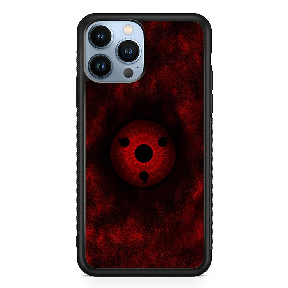 Mangekyou Sharingan Red iPhone 13 Pro Max Case-Rubber / Black (2D Case)-Xtracase