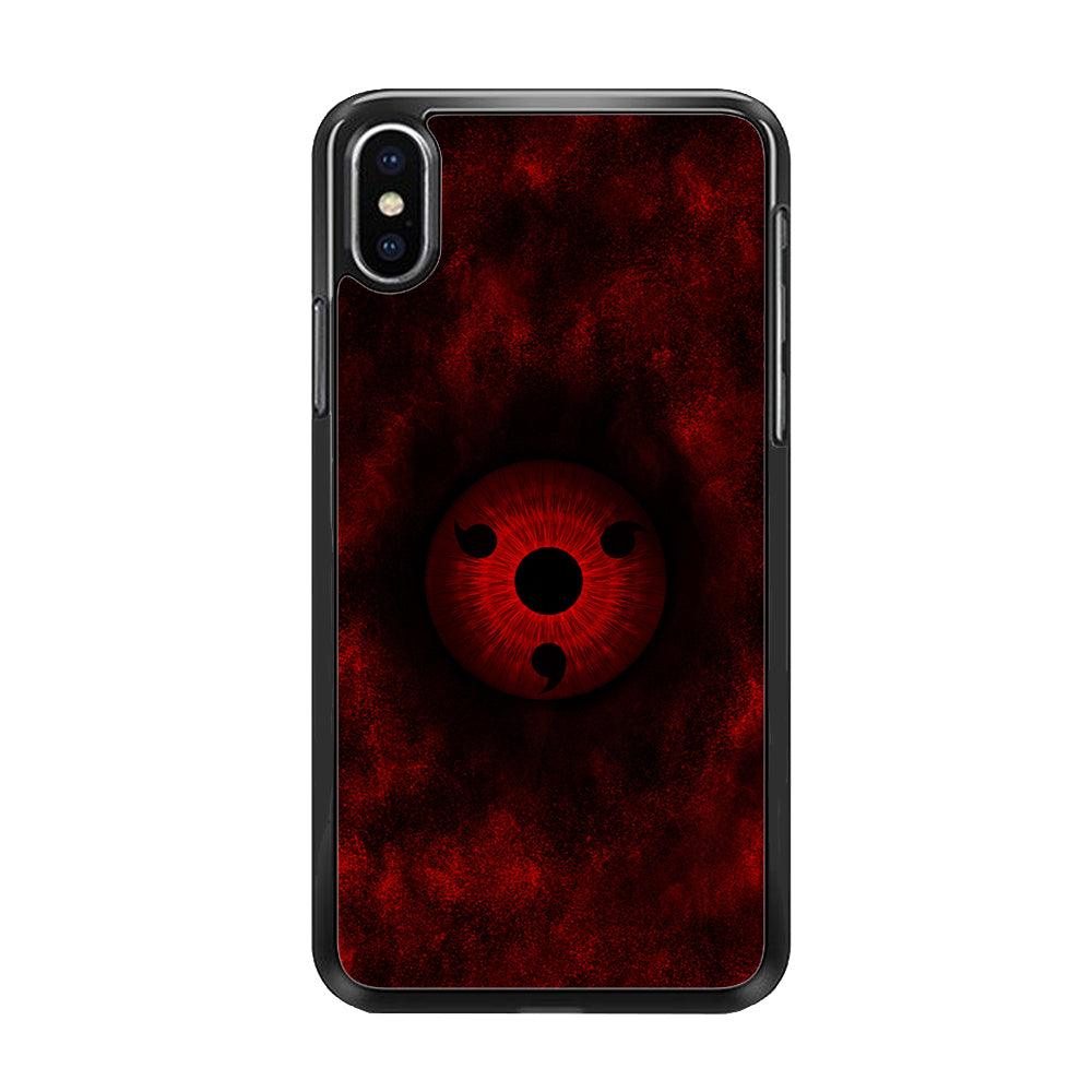 Mangekyou Sharingan Red iPhone X Case-Rubber / Black (2D Case)-Xtracase