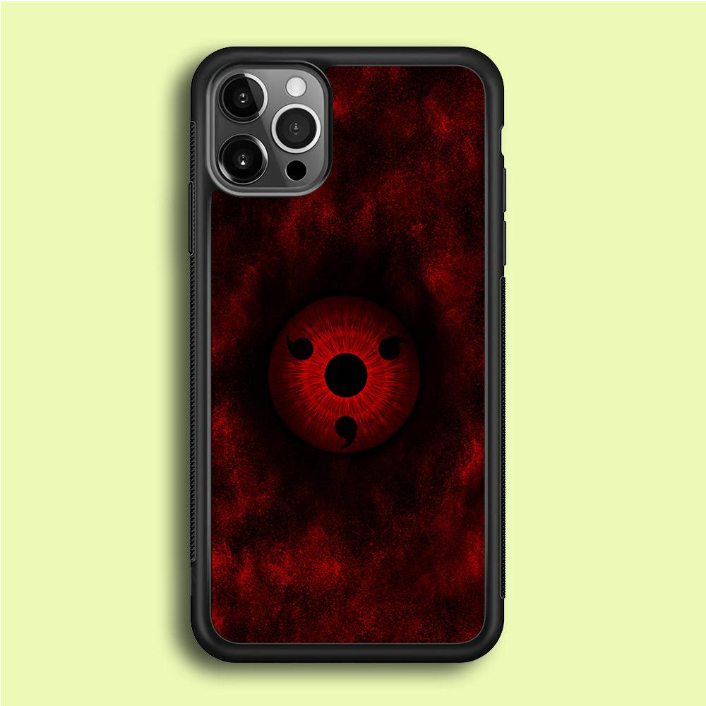 Mangekyou Sharingan Red iPhone 12 Pro Case-Rubber / Black (2D Case)-Xtracase