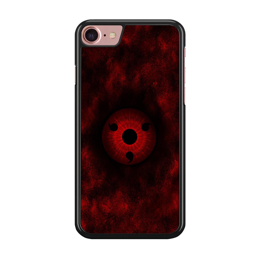 Mangekyou Sharingan Red iPhone SE 2020 Case-Rubber / Black (2D Case)-Xtracase
