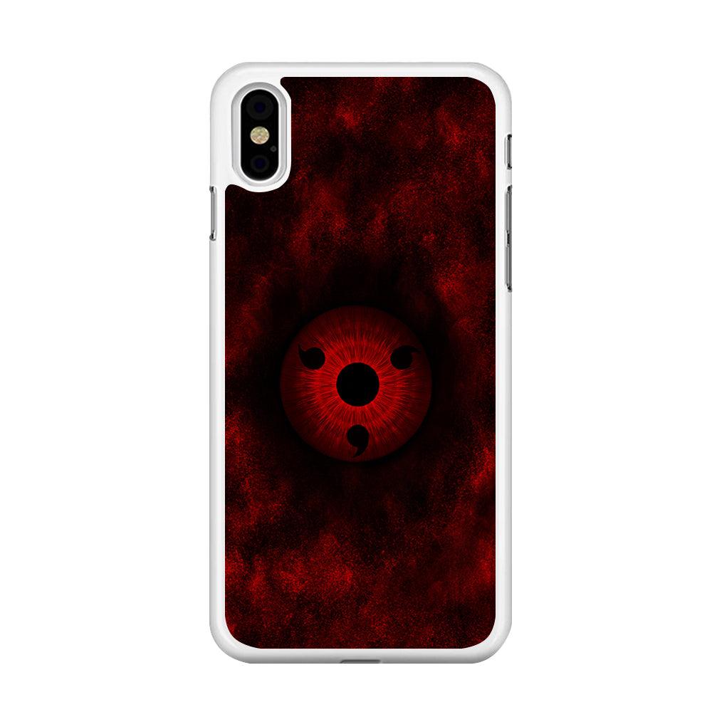 Mangekyou Sharingan Red iPhone X Case-Rubber / White (2D Case)-Xtracase