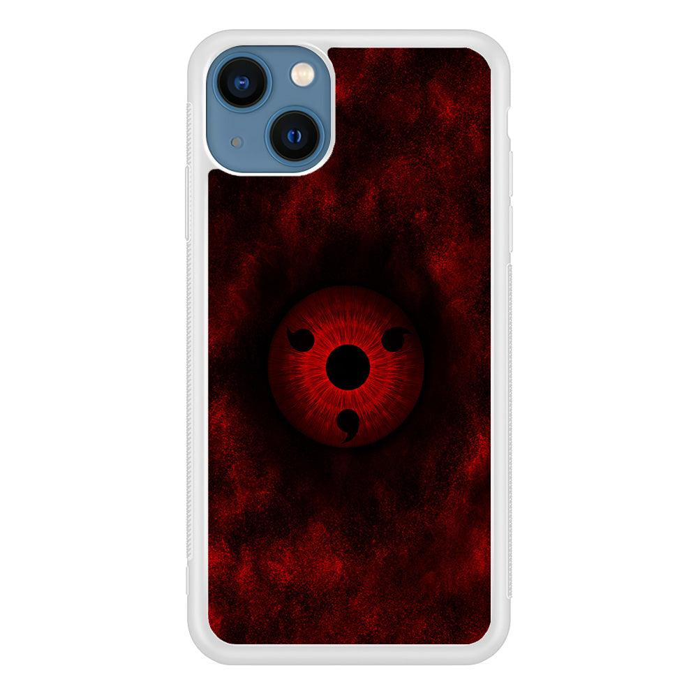 Mangekyou Sharingan Red iPhone 13 Mini Case-Rubber / White (2D Case)-Xtracase