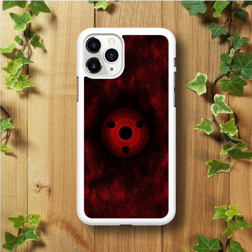 Mangekyou Sharingan Red iPhone 11 Pro Case-Rubber / White (2D Case)-Xtracase