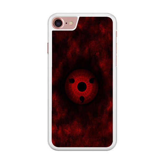 Mangekyou Sharingan Red iPhone SE 2020 Case-Rubber / White (2D Case)-Xtracase