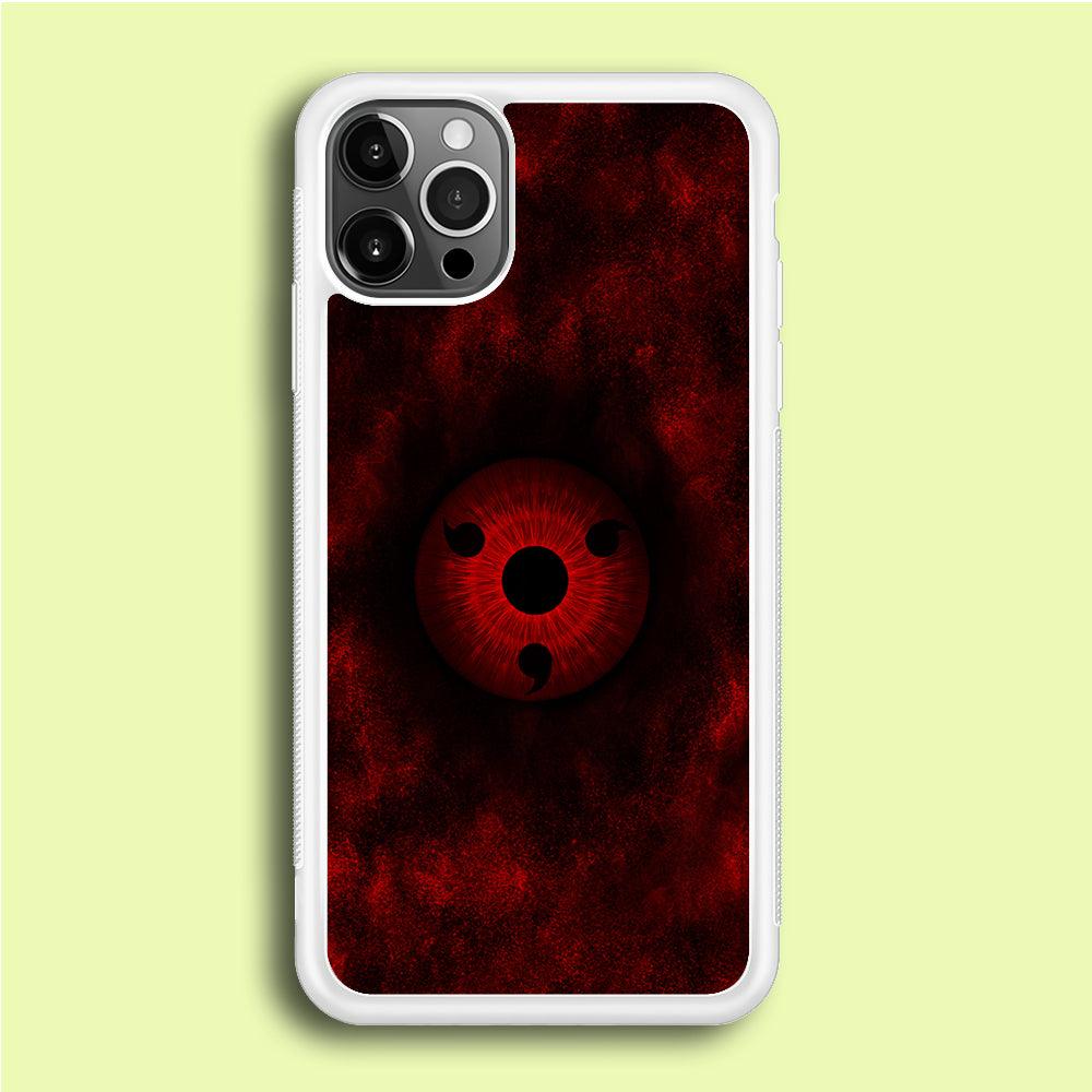 Mangekyou Sharingan Red iPhone 12 Pro Case-Rubber / White (2D Case)-Xtracase