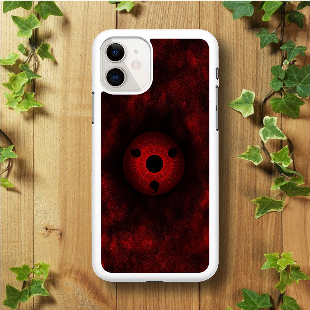 Mangekyou Sharingan Red iPhone 11 Case-Rubber / White (2D Case)-Xtracase