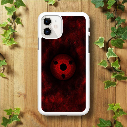 Mangekyou Sharingan Red iPhone 11 Case-Rubber / White (2D Case)-Xtracase