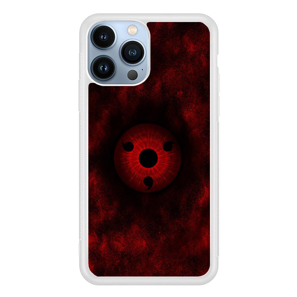 Mangekyou Sharingan Red iPhone 13 Pro Max Case-Rubber / White (2D Case)-Xtracase