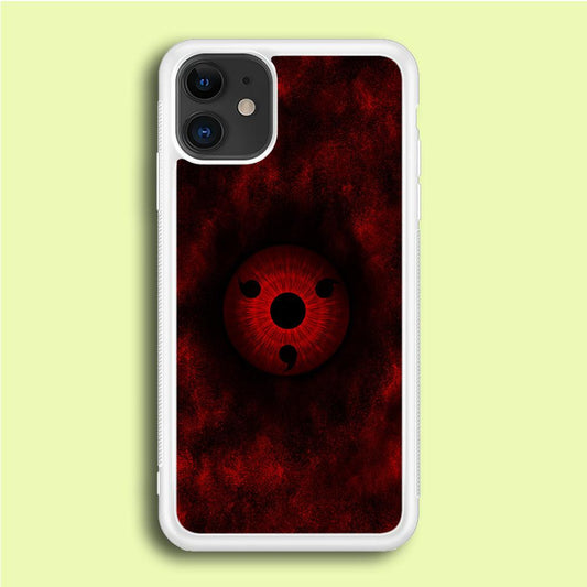 Mangekyou Sharingan Red iPhone 12 Case-Rubber / White (2D Case)-Xtracase