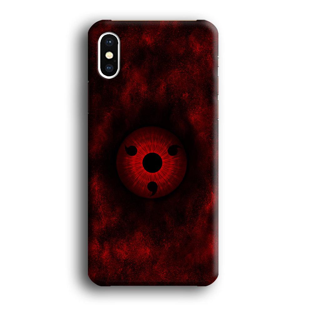 Mangekyou Sharingan Red iPhone Xs Max Case-Plastic / Full Wrap (3D Case)-Xtracase