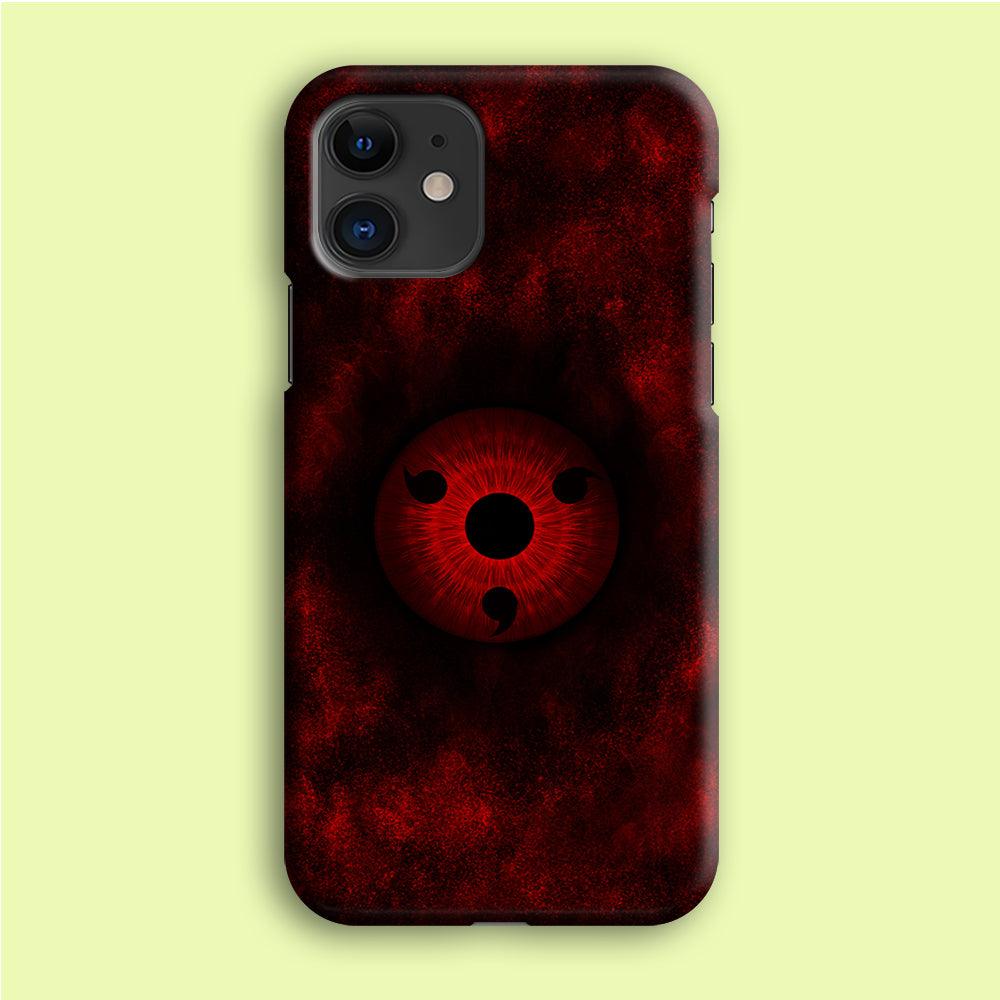 Mangekyou Sharingan Red iPhone 12 Mini Case-Rubber / Black (2D Case)-Xtracase