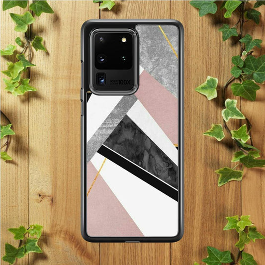 Marble Pattern 003 Samsung Galaxy S20 Ultra Case-Rubber / White (2D Case)-Xtracase