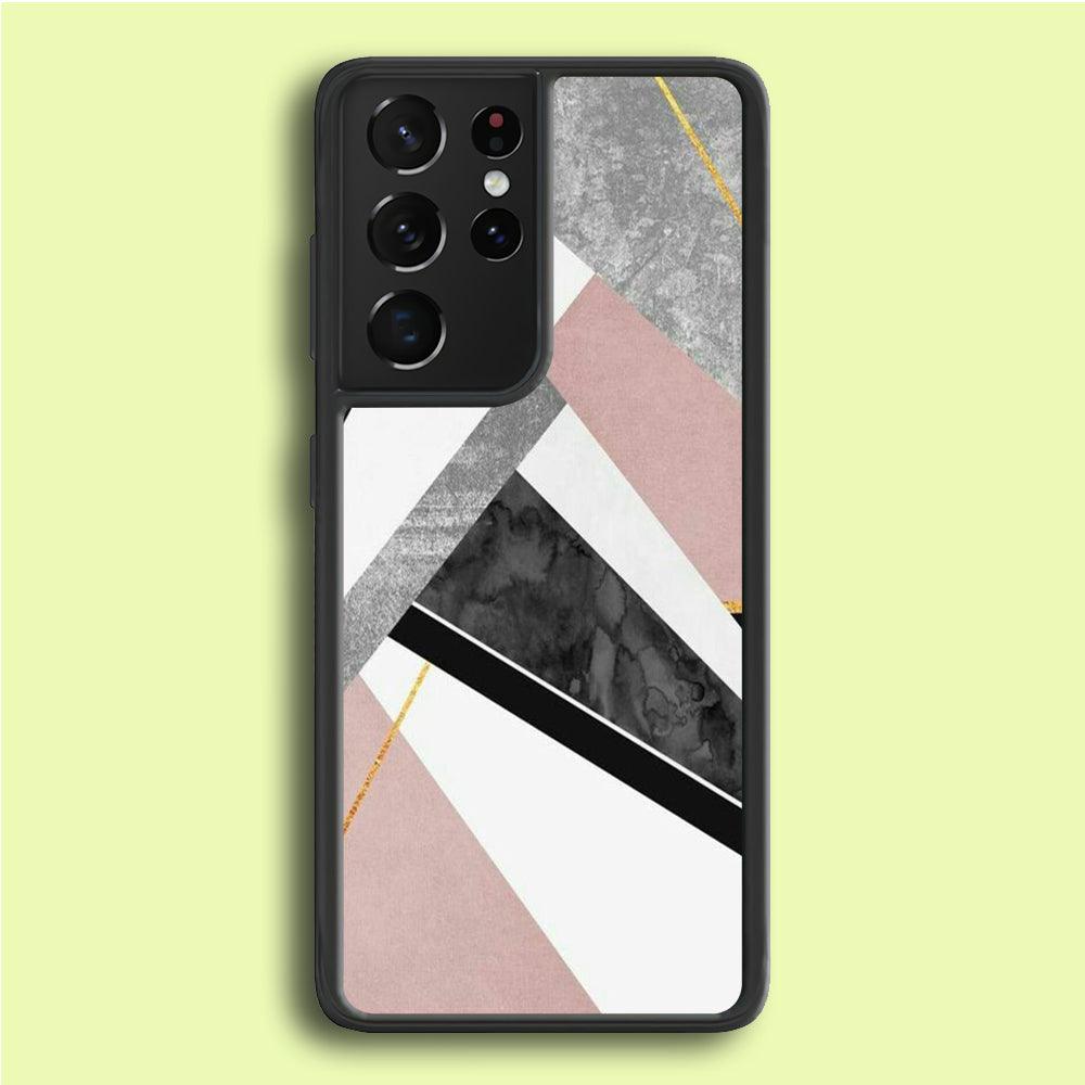 Marble Pattern 003 Samsung Galaxy S21 Ultra Case-Rubber / White (2D Case)-Xtracase