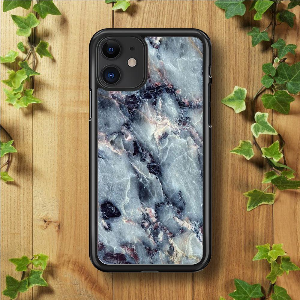 Marble Pattern 008 iPhone 11 Case-Rubber / Black (2D Case)-Xtracase
