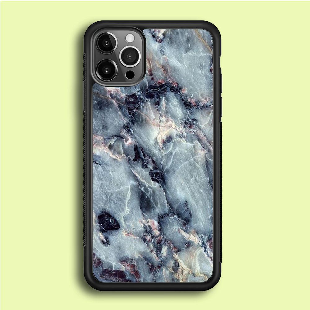 Marble Pattern 008 iPhone 12 Pro Case-Rubber / Black (2D Case)-Xtracase