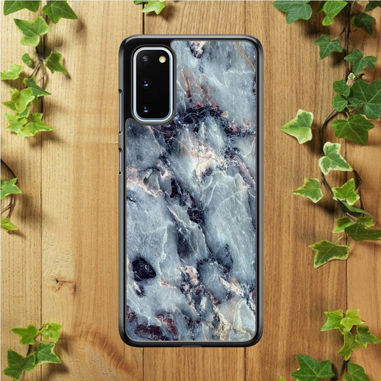 Marble Pattern 008 Samsung Galaxy S20 Case-Rubber / Black (2D Case)-Xtracase